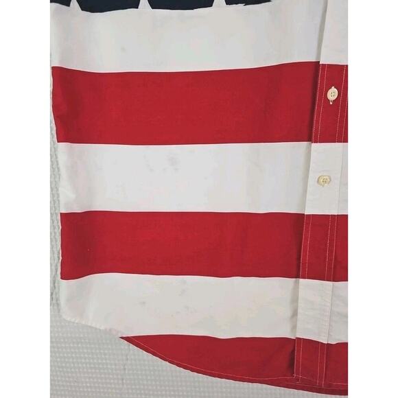 Vntg. American Flag Short Sleeve Buttons Shirt~Mens Size L~Sun River Clothing Co - Picture 6 of 11